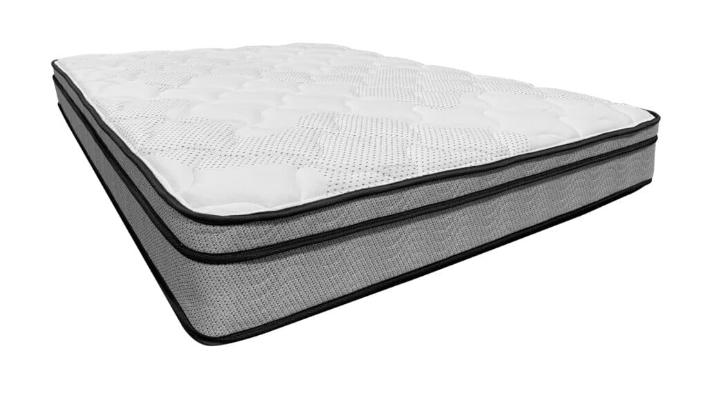 Nectar Ultra Hybrid 5.1 mattress showcasing plush white top layer and supportive gray base, designed for optimal comfort and sleep quality.