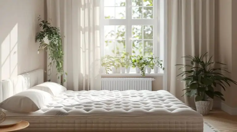 Comfortable modern mattress in a bright bedroom designed for better sleep