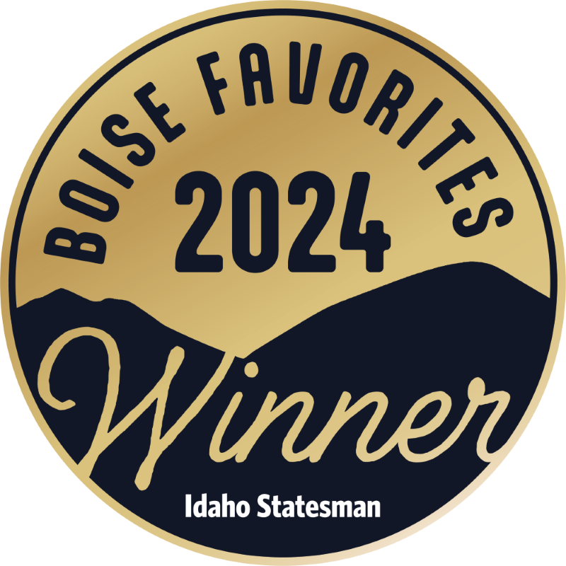 Boise Favorites 2024 Winner badge featuring gold and black colors, highlighting Boise Mattress as a recognized top choice in the community, awarded by Idaho Statesman.