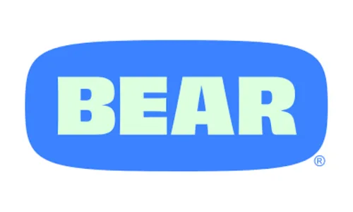 Bear logo in blue, representing the brand associated with comfortable mattresses and bedding products, relevant to Boise Mattress and the Payette Jumbo Pillow Top.