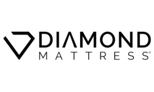 Diamond Mattress logo featuring a diamond shape and bold text, relevant to Boise Mattress's offerings of quality bedding products like the Payette Jumbo Pillow Top.